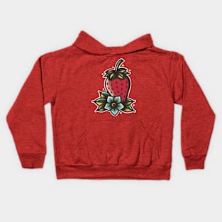 Strawberry Tattoo design Kids Hoodie